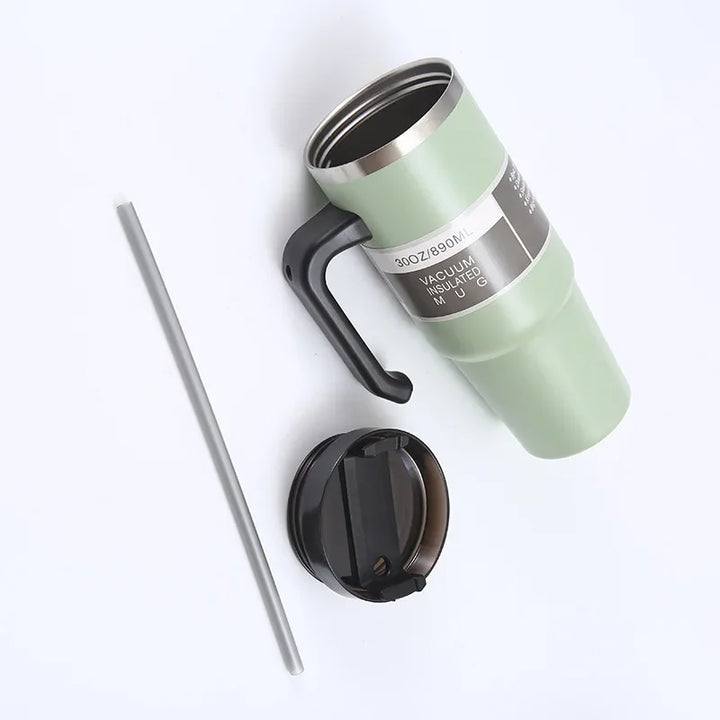 20oz/30oz Stainless Steel Thermos Mug With Straw Car Insulated Cup Tumbler for Outdoor Sports Keeps Cold and Heat Thermal Mug