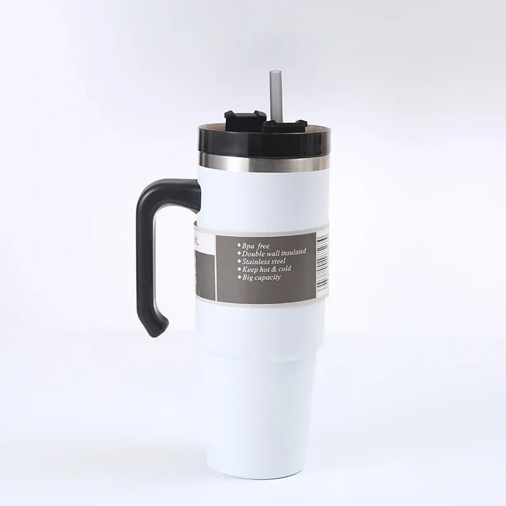 20oz/30oz Stainless Steel Thermos Mug With Straw Car Insulated Cup Tumbler for Outdoor Sports Keeps Cold and Heat Thermal Mug