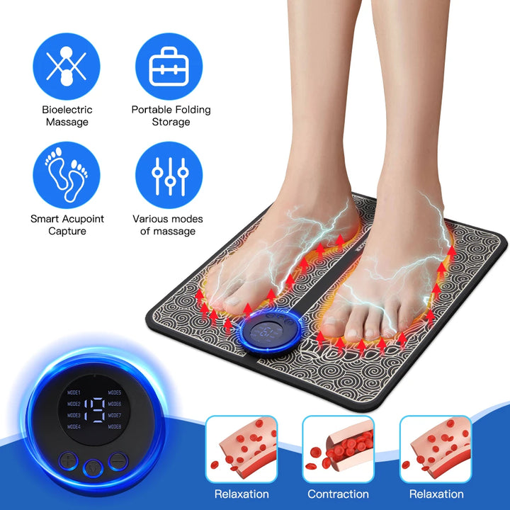 Electric Foot Massager Pad Muscle Massage Mat Ems Foot Acupoint Massage Relaxation Tens Feet Massager Pad Muscle Stimulatior