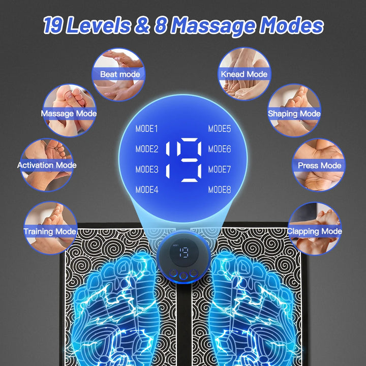 Electric Foot Massager Pad Muscle Massage Mat Ems Foot Acupoint Massage Relaxation Tens Feet Massager Pad Muscle Stimulatior