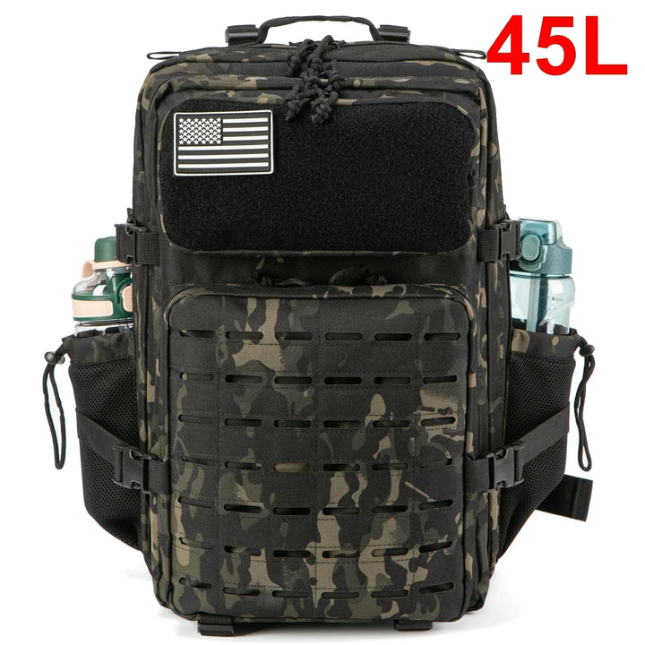 25L/45L Tactical Backpack for Men and Women Small School Rucksack with Bottle Holder hiking camping equipment back pack