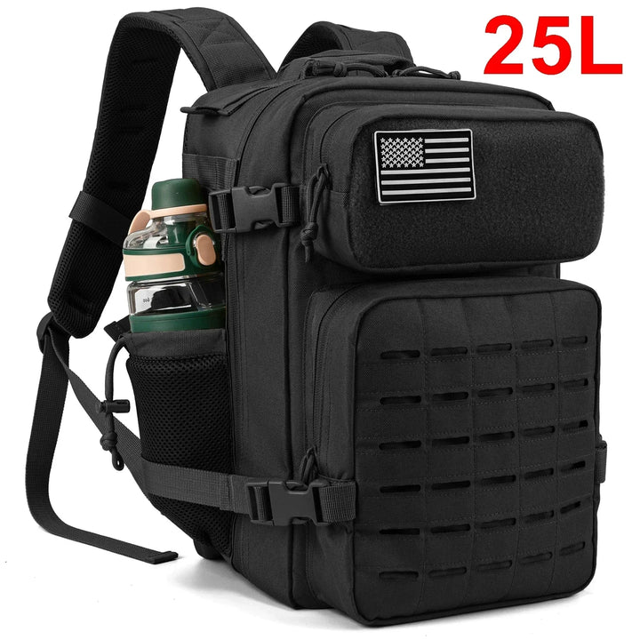 25L/45L Tactical Backpack for Men and Women Small School Rucksack with Bottle Holder hiking camping equipment back pack