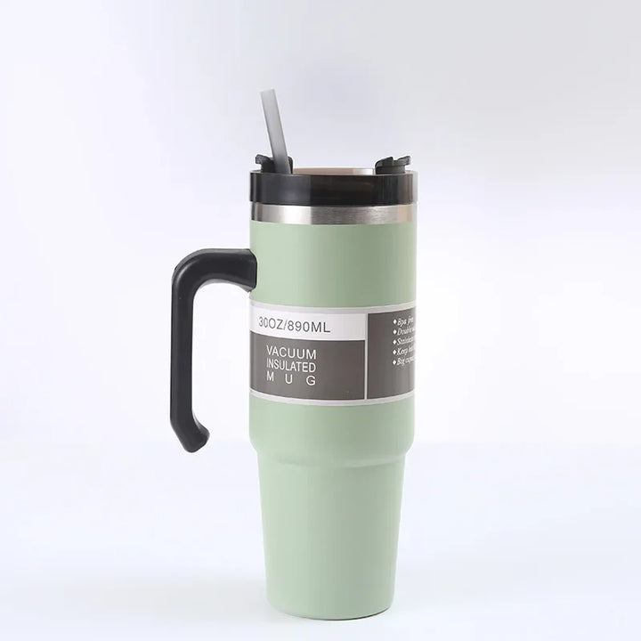 20oz/30oz Stainless Steel Thermos Mug With Straw Car Insulated Cup Tumbler for Outdoor Sports Keeps Cold and Heat Thermal Mug